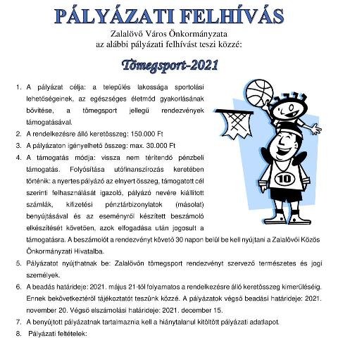 Plyzati felhvs - Tmegsport-2021