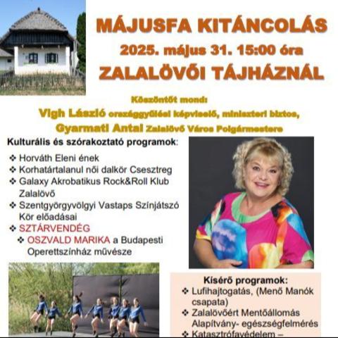 Májusfa kitáncolás a Tájháznál