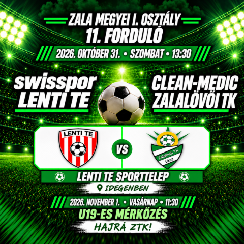 swisspor Lenti TE – Clean Medic Zalal�v�i TK - Zala Megyei I. oszt�ly� labdar�g� m�rk�z�s