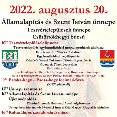 2022. augusztus 20. - ünnepek, megemlékezések