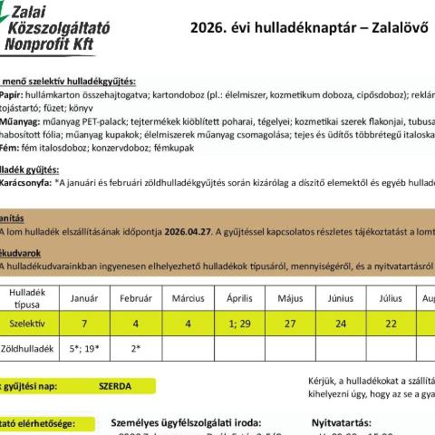 2026. �vi hullad�ksz�ll�t�si napt�r